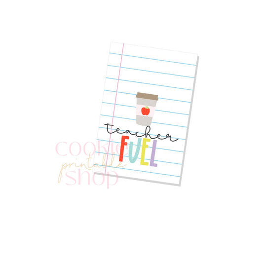 teacher fuel rectangle tag - digital download