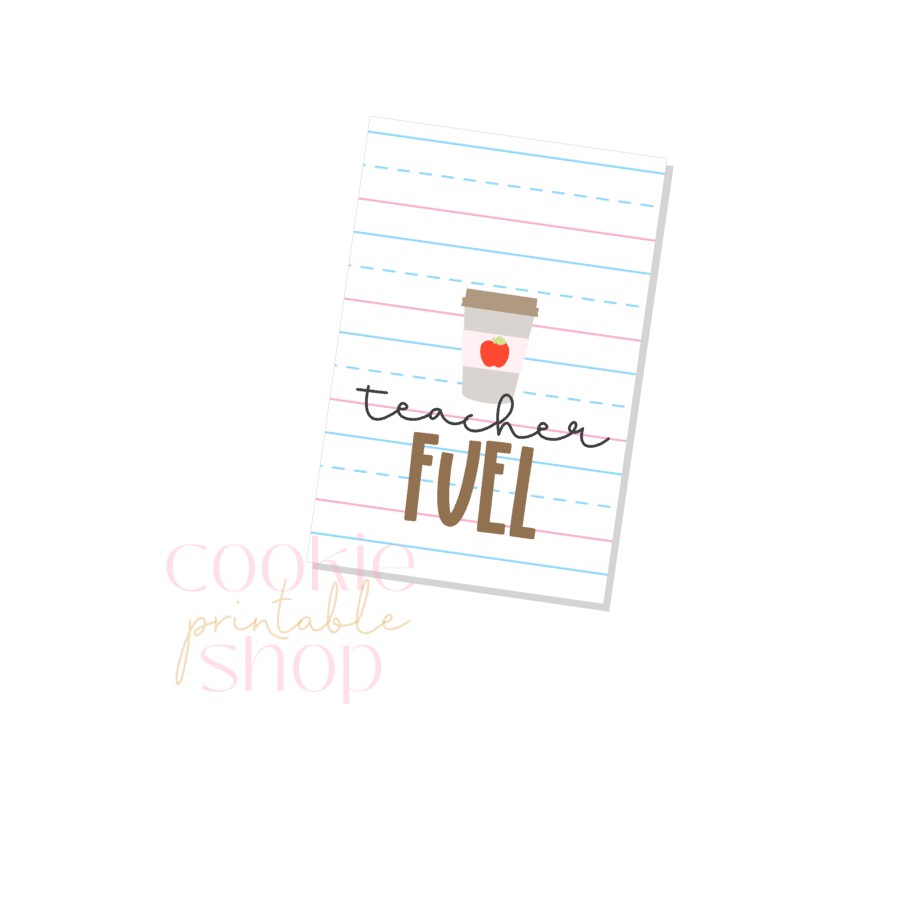 teacher fuel rectangle tag - digital download