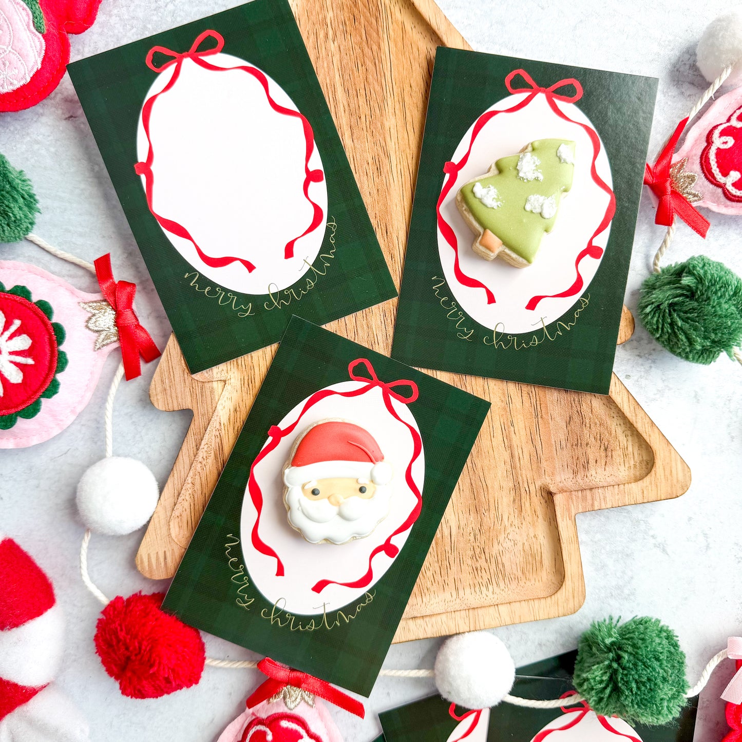 coquette merry christmas 3.5 x 5" cookie cards - pack of 24