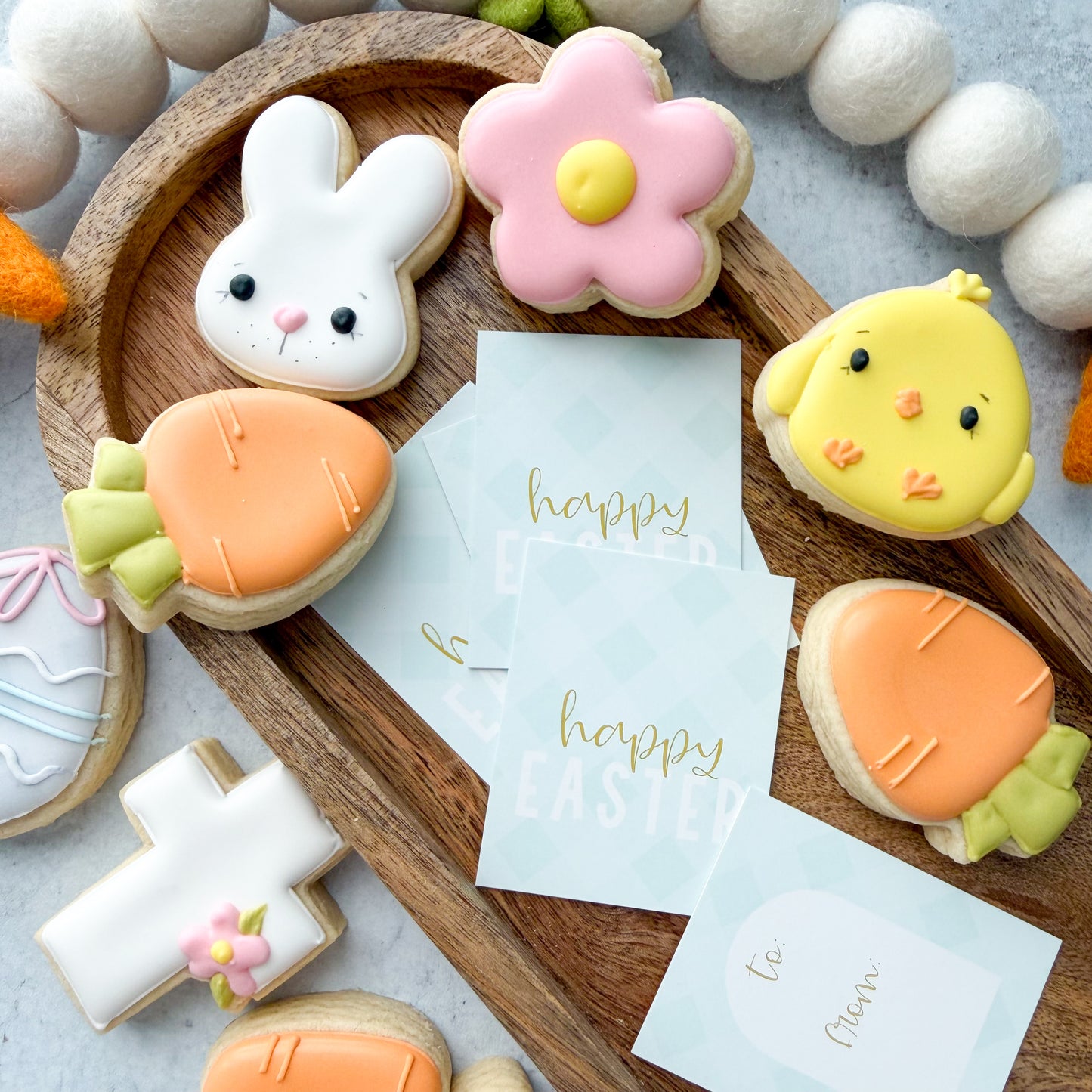 blue happy Easter 2.5x2" tags - pack of 24