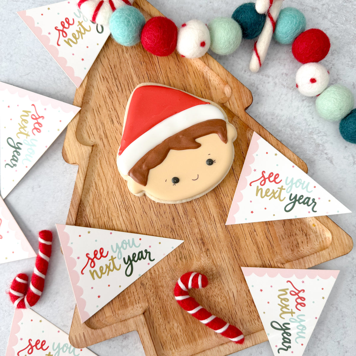 see you next year triangle tags - pack of 24