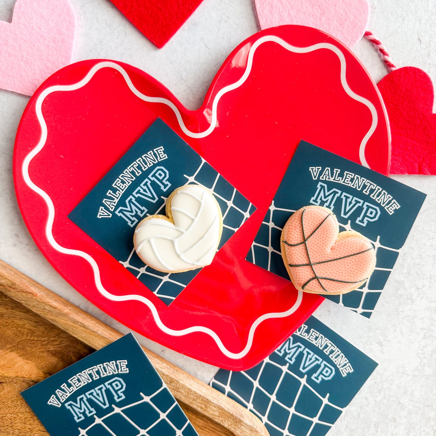 valentine MVP 3.25 x 3.25" cookie cards - pack of 24