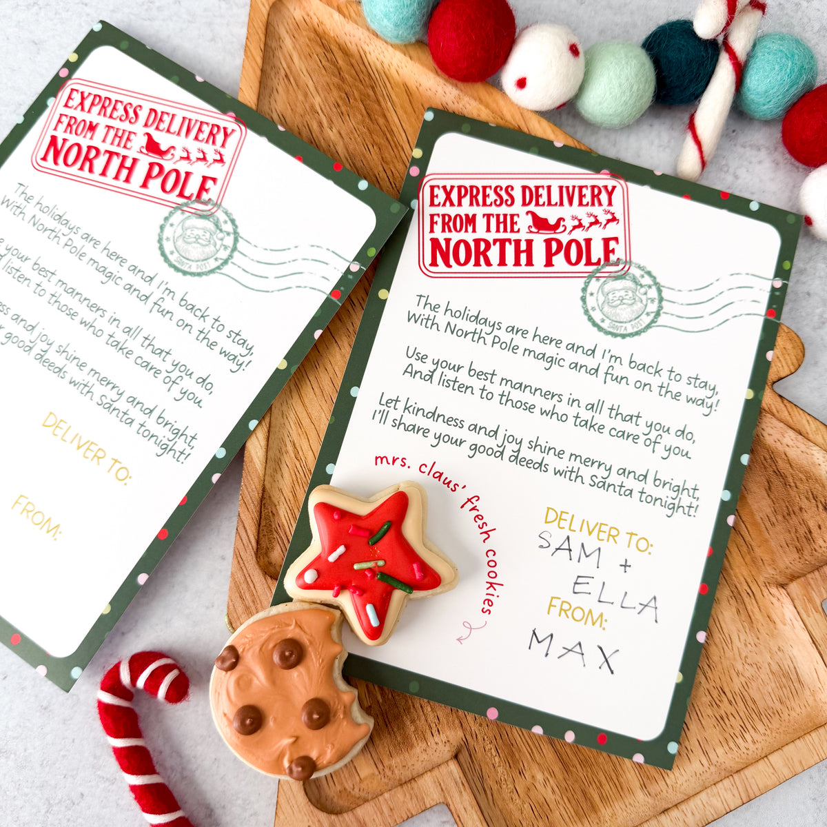 elf delivery 5x7 personalizable cards - pack of 24