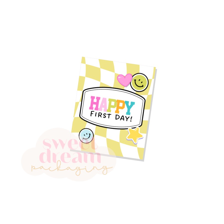 happy first day 2" x 2.5" tag - digital download