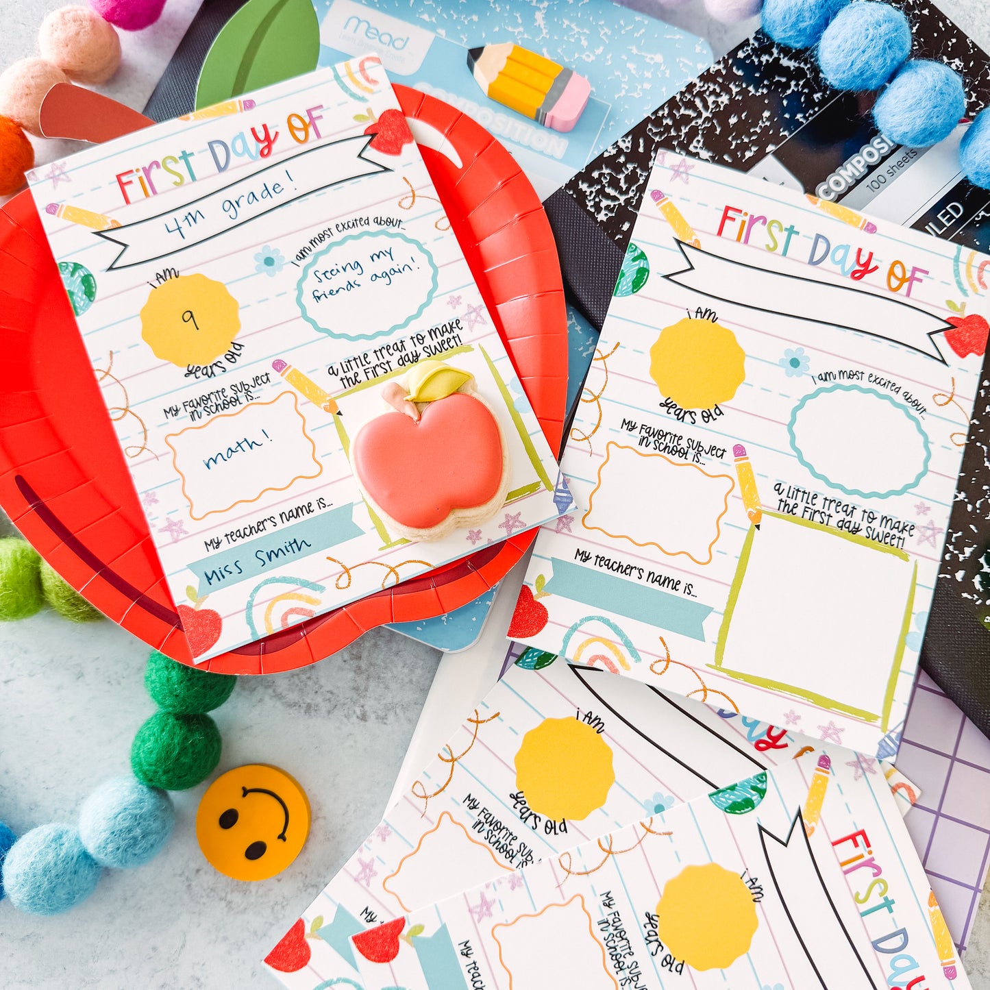 first day of school 5x7 personalizable cards - pack of 24