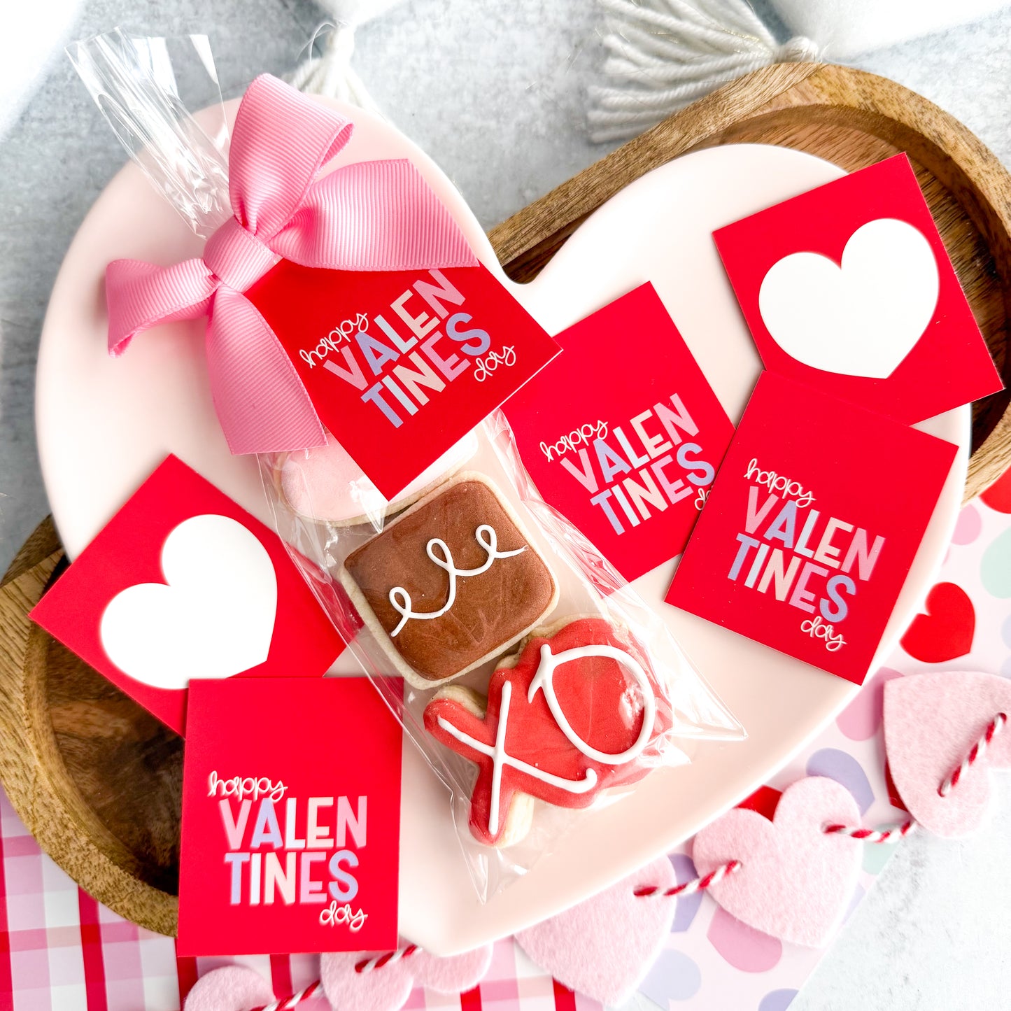 red happy Valentine’s Day 2.5x2" tags - pack of 24