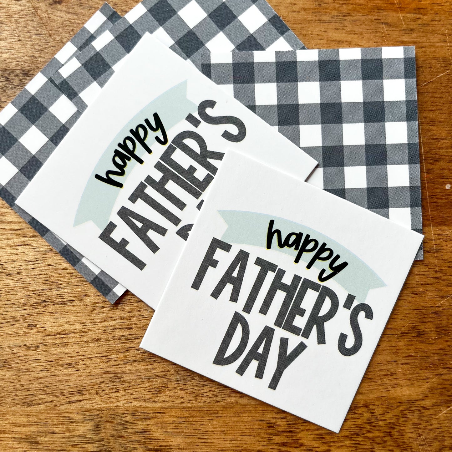 white happy fathers day square tags - pack of 24