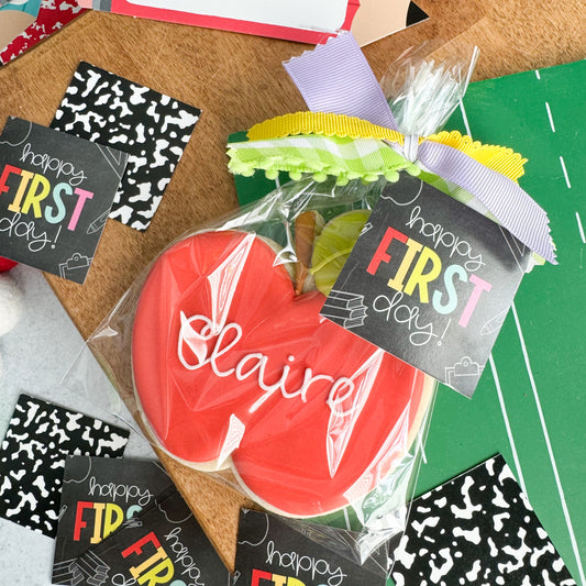 2024 happy first day square tags - pack of 24