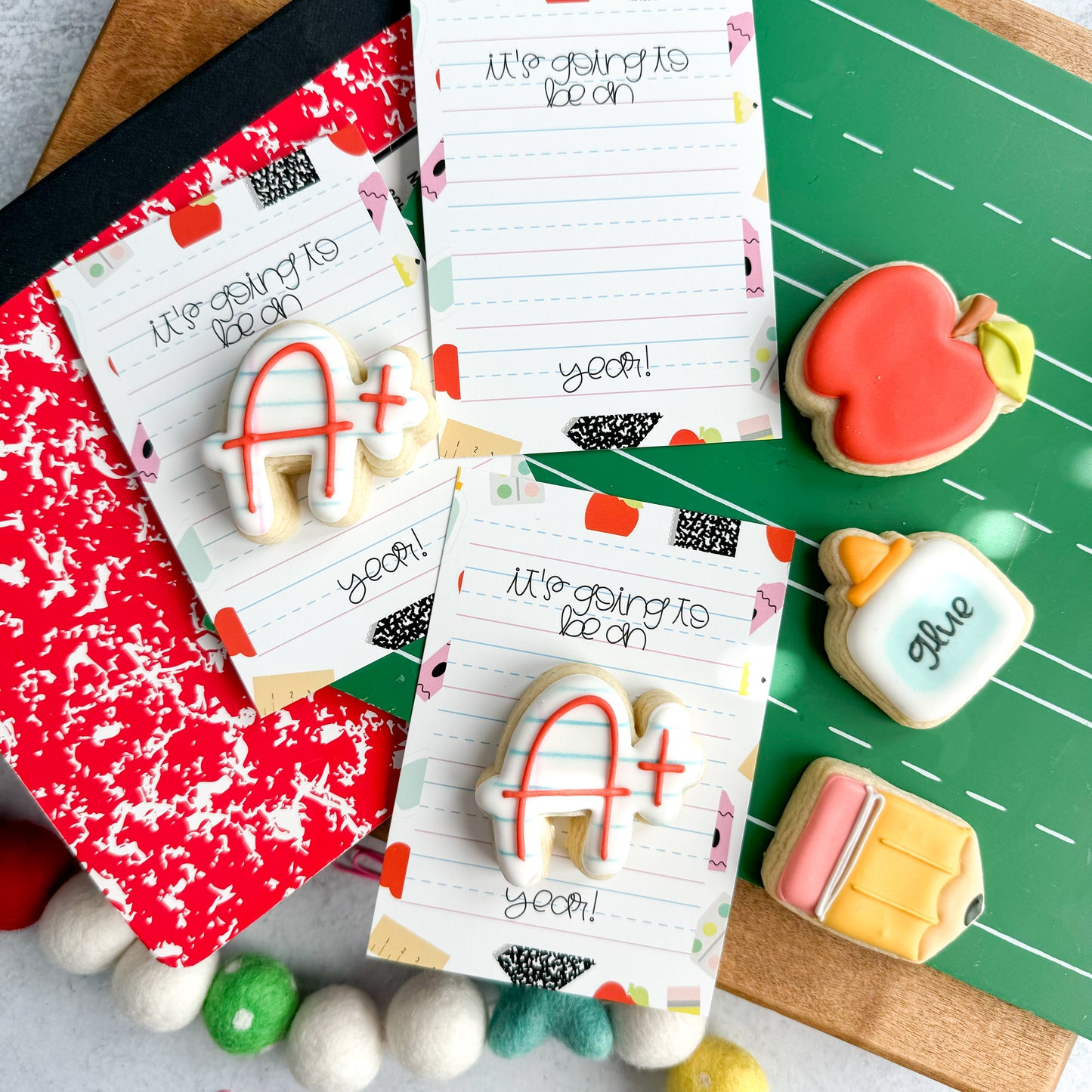 it's going to be an A+ year 3.5x5" cookie cards - pack of 24