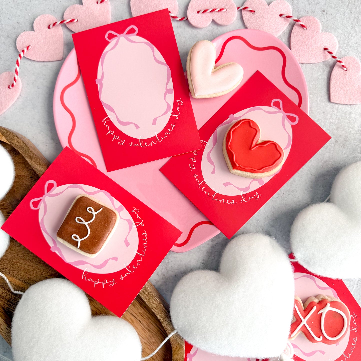 coquette valentine's day 3.5 x 5" cookie cards - pack of 24