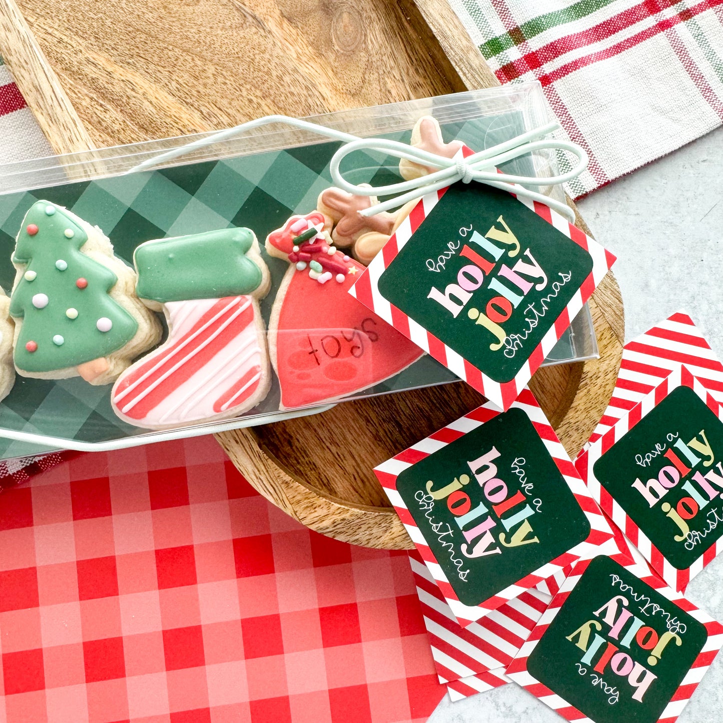 have a holly jolly christmas square tags - pack of 24