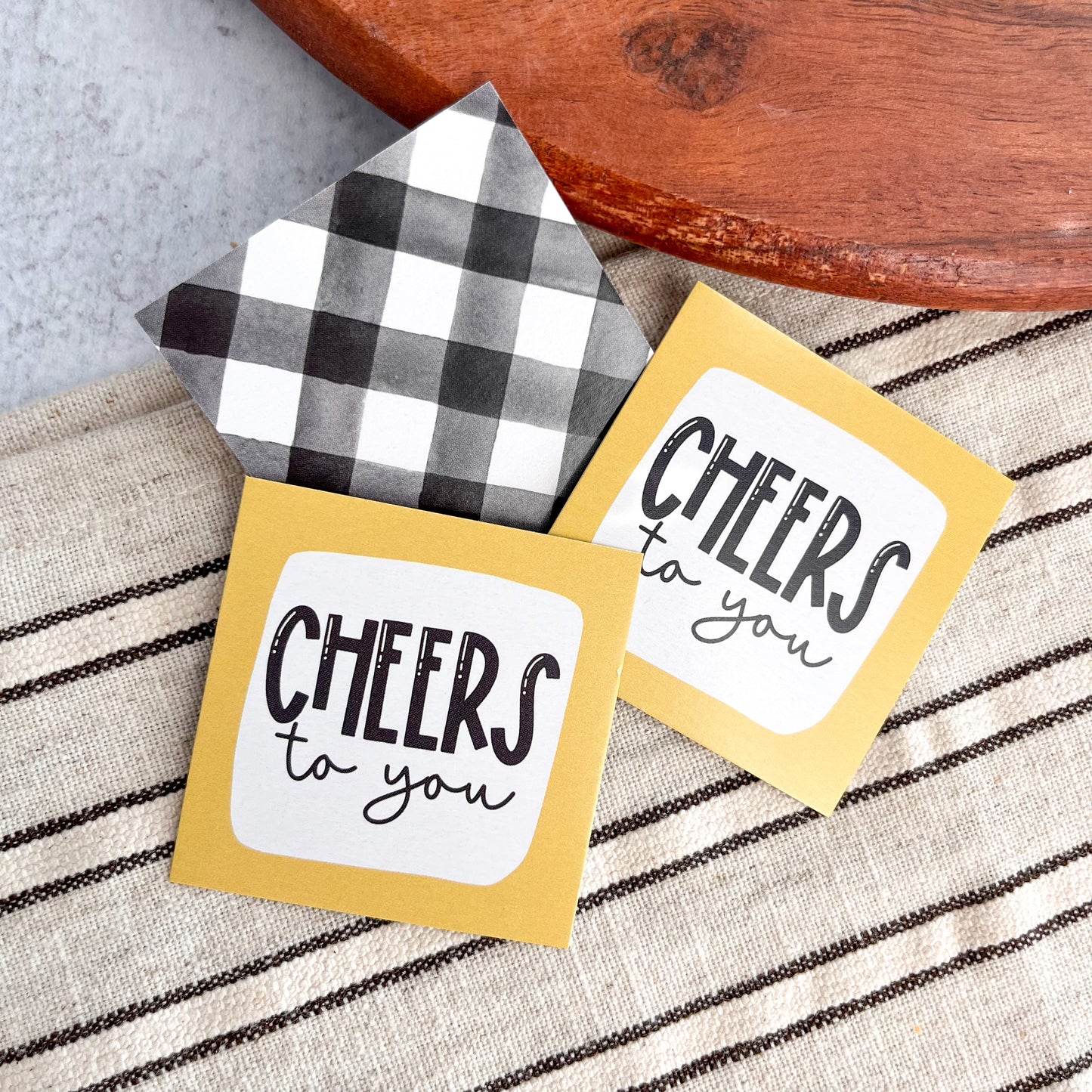 cheers to you square tags - pack of 24