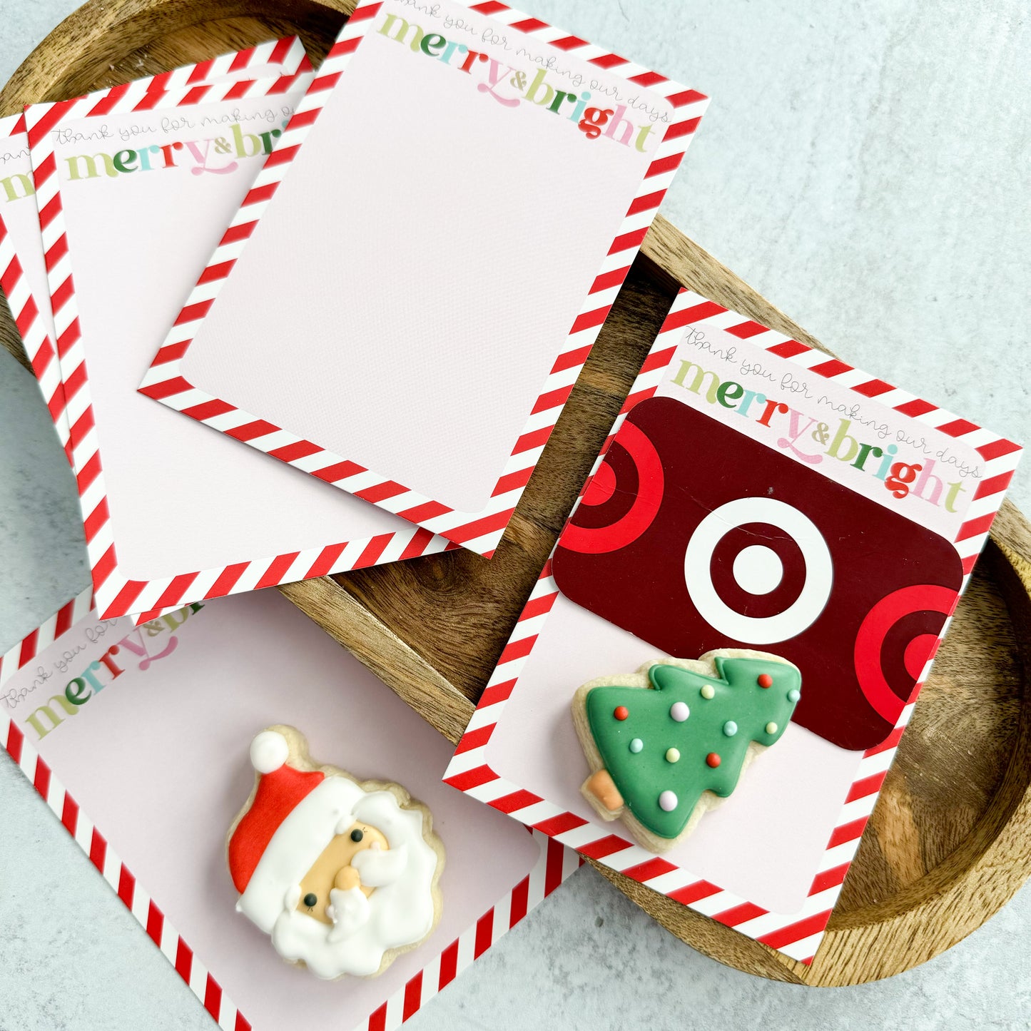 thanks for making our days merry & bright gift card 3.5x5" cookie cards - pack of 24