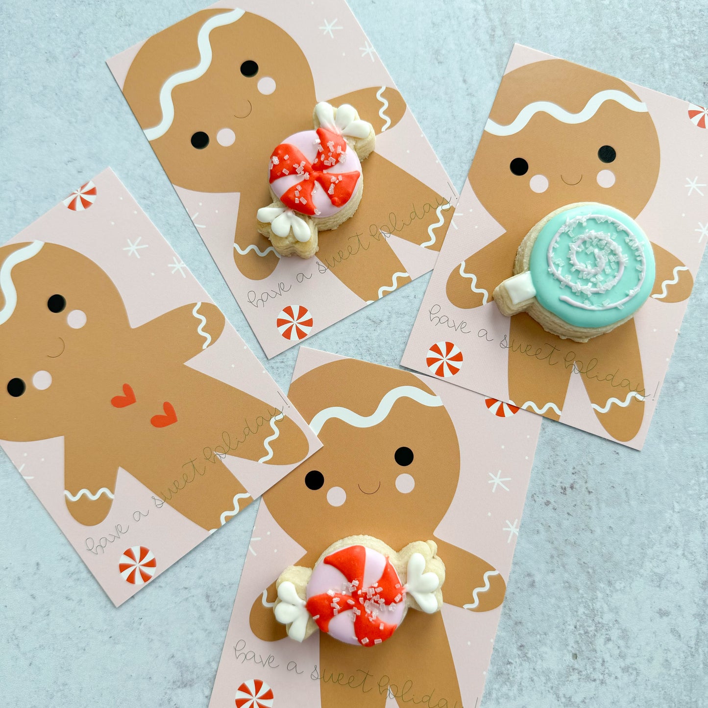 have a sweet holiday gingerbread 3.5x5" cookie cards - pack of 24