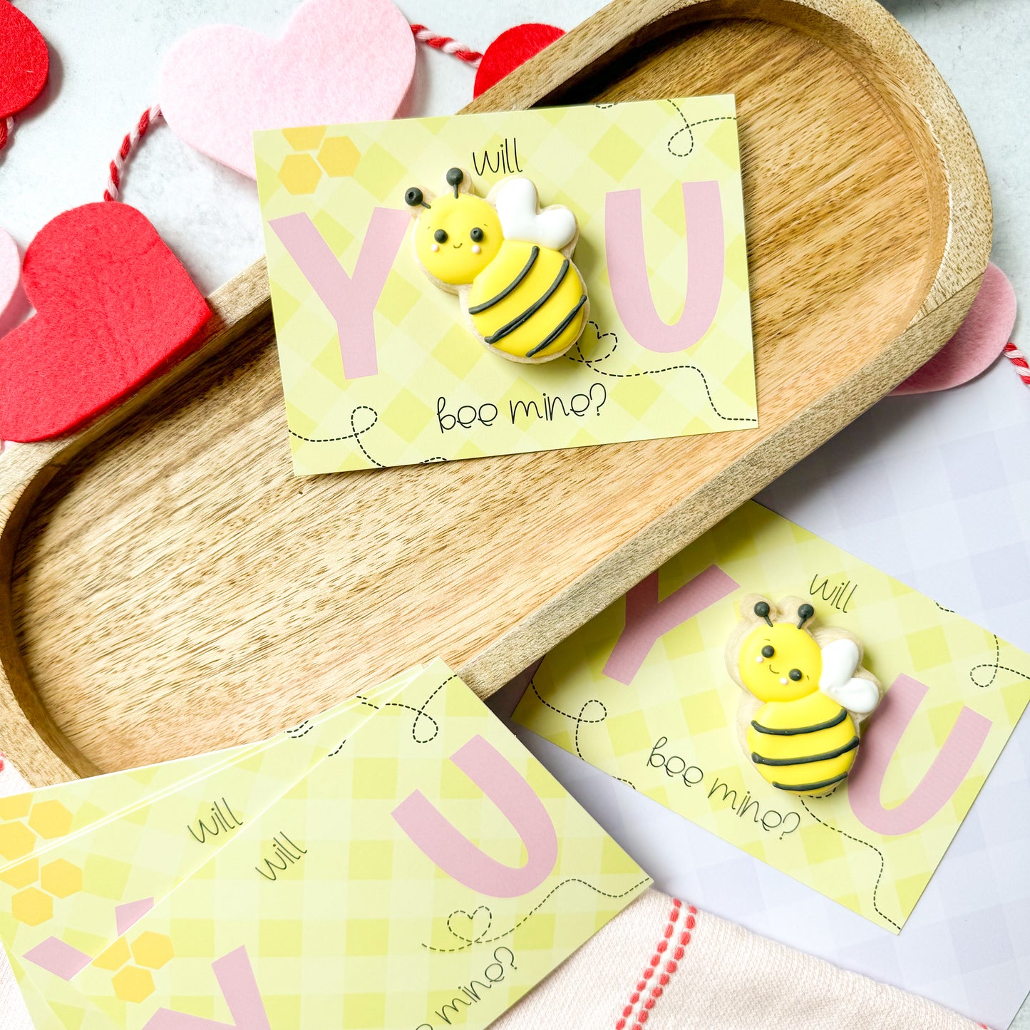 will you bee mine 5x3.5" cookie cards - pack of 24