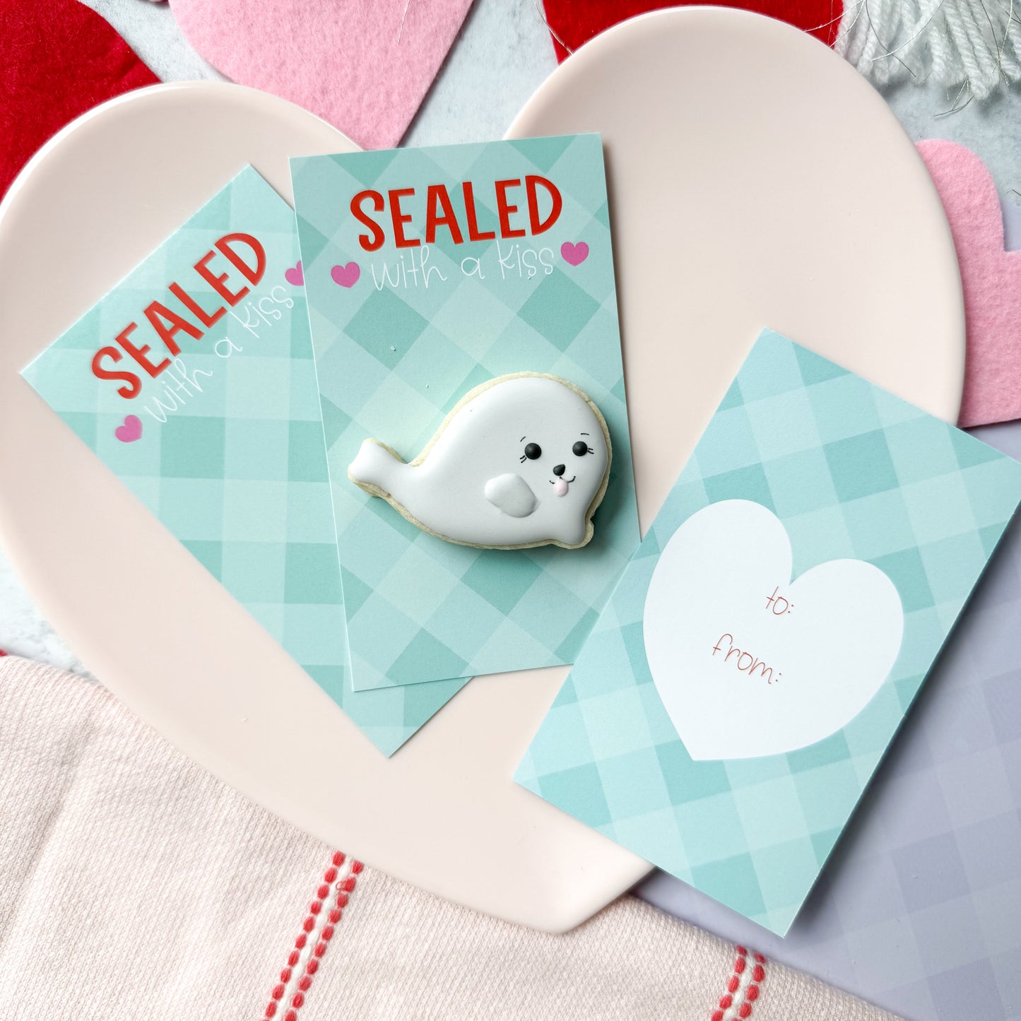 sealed with a kiss skinny cookie cards - pack of 24