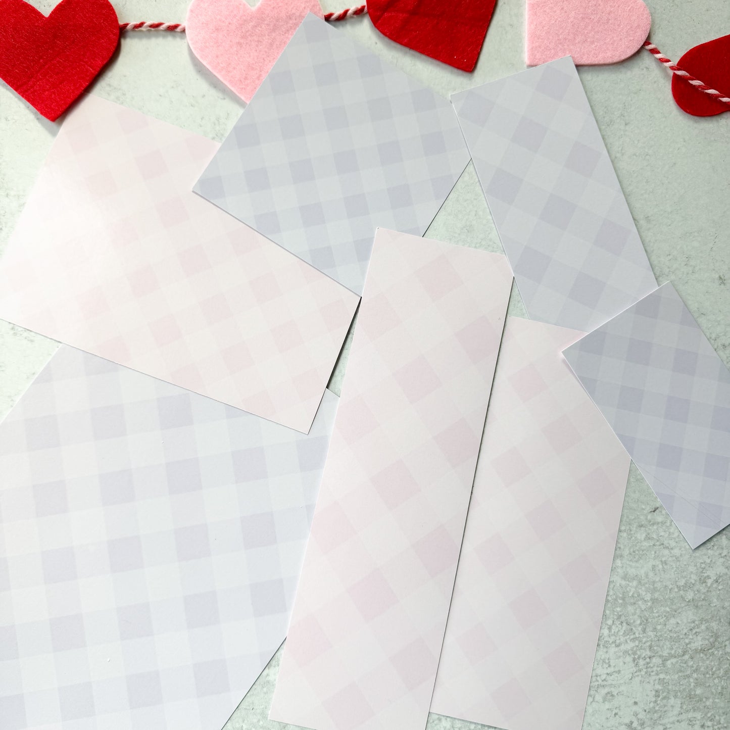 light purple and light pink gingham double sided box backers - pack of 24