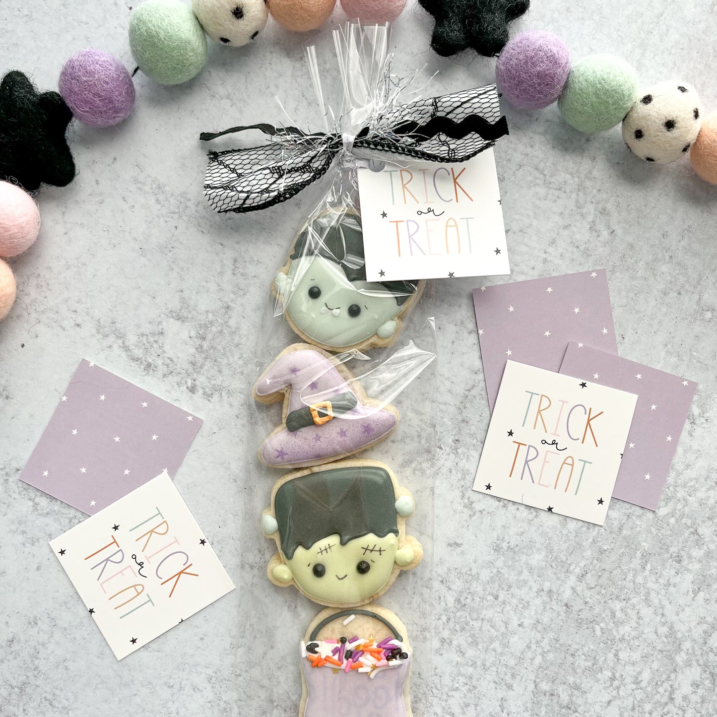 trick or treat square tags - pack of 24