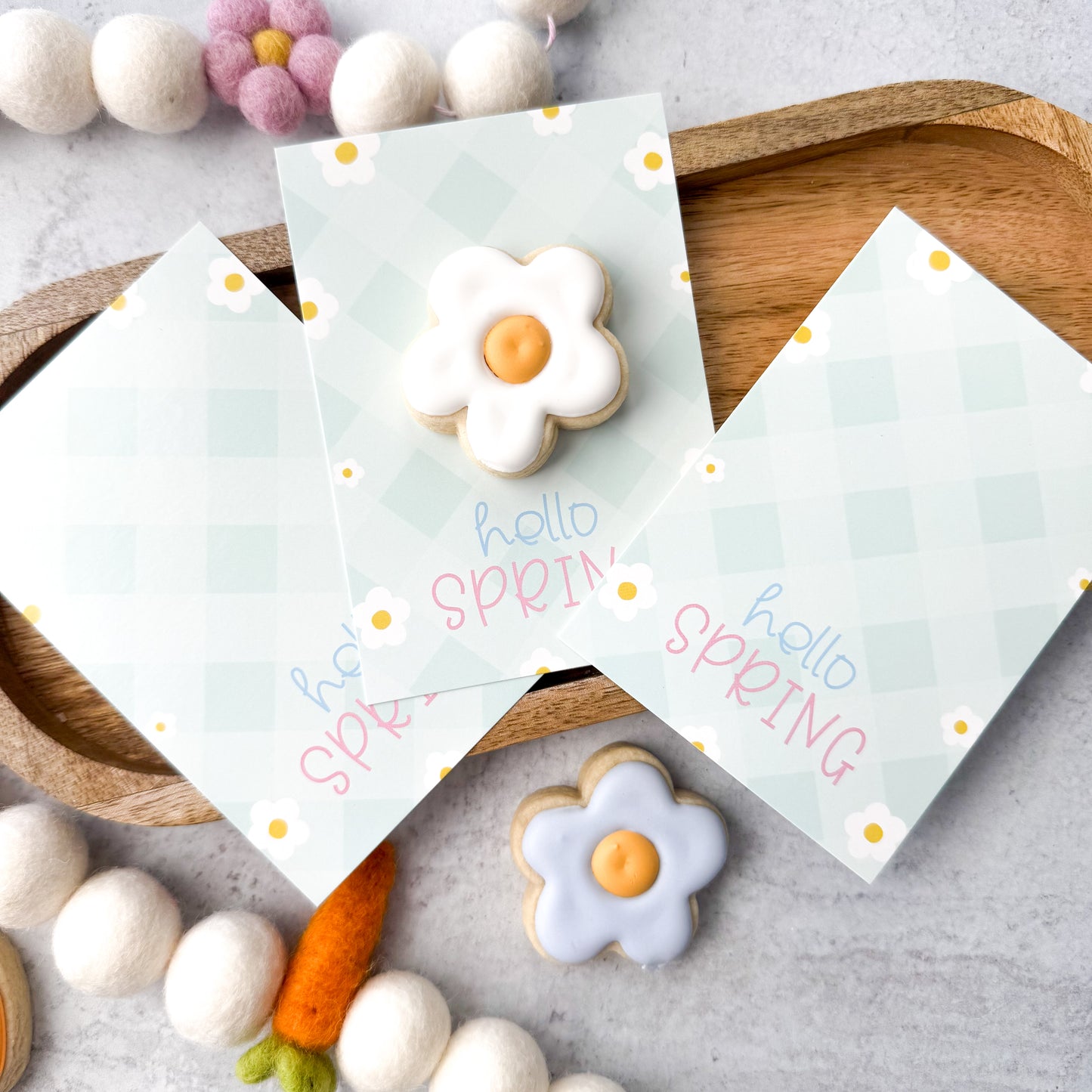 hello spring 3.5x5" cookie cards - pack of 24