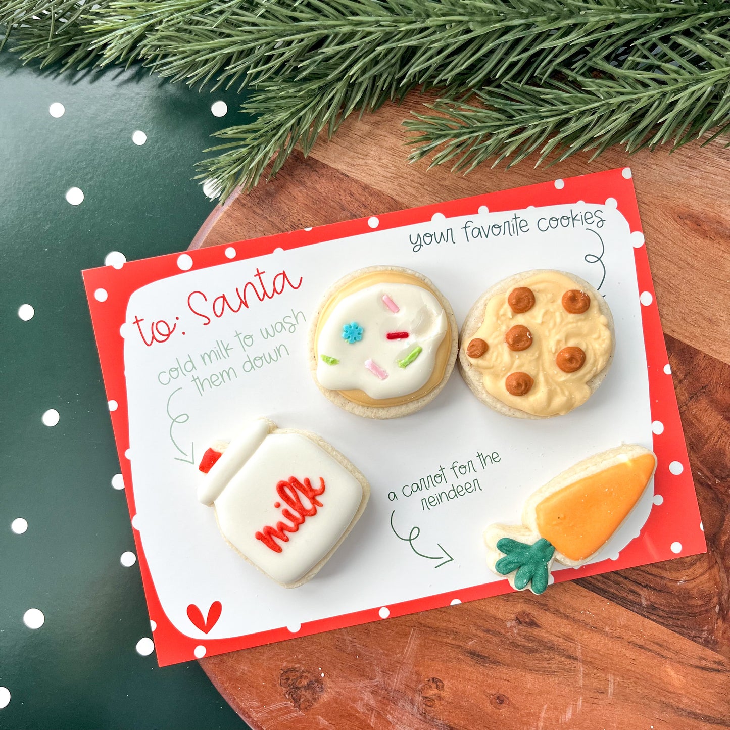 santa cookies 5x7 box backer - digital download