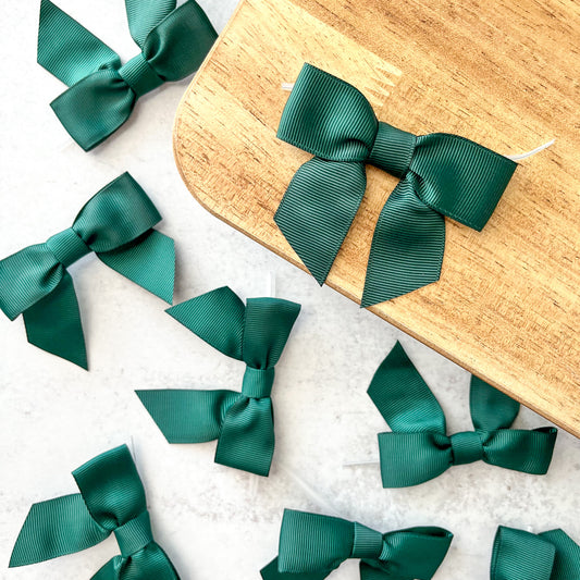 spruce 4" grosgrain bows with clear twist ties - set of 25