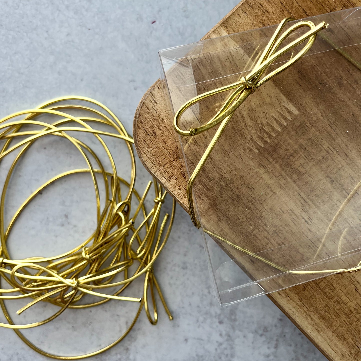 metallic gold 14" stretch loops - set of 50