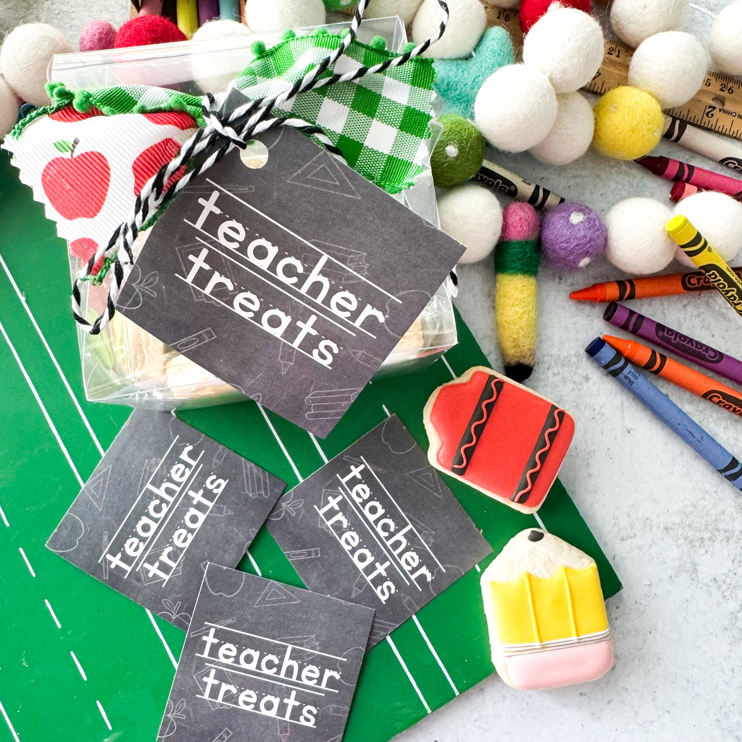 chalkboard teacher treats stickers 2.5"x2.5" - pack of 24