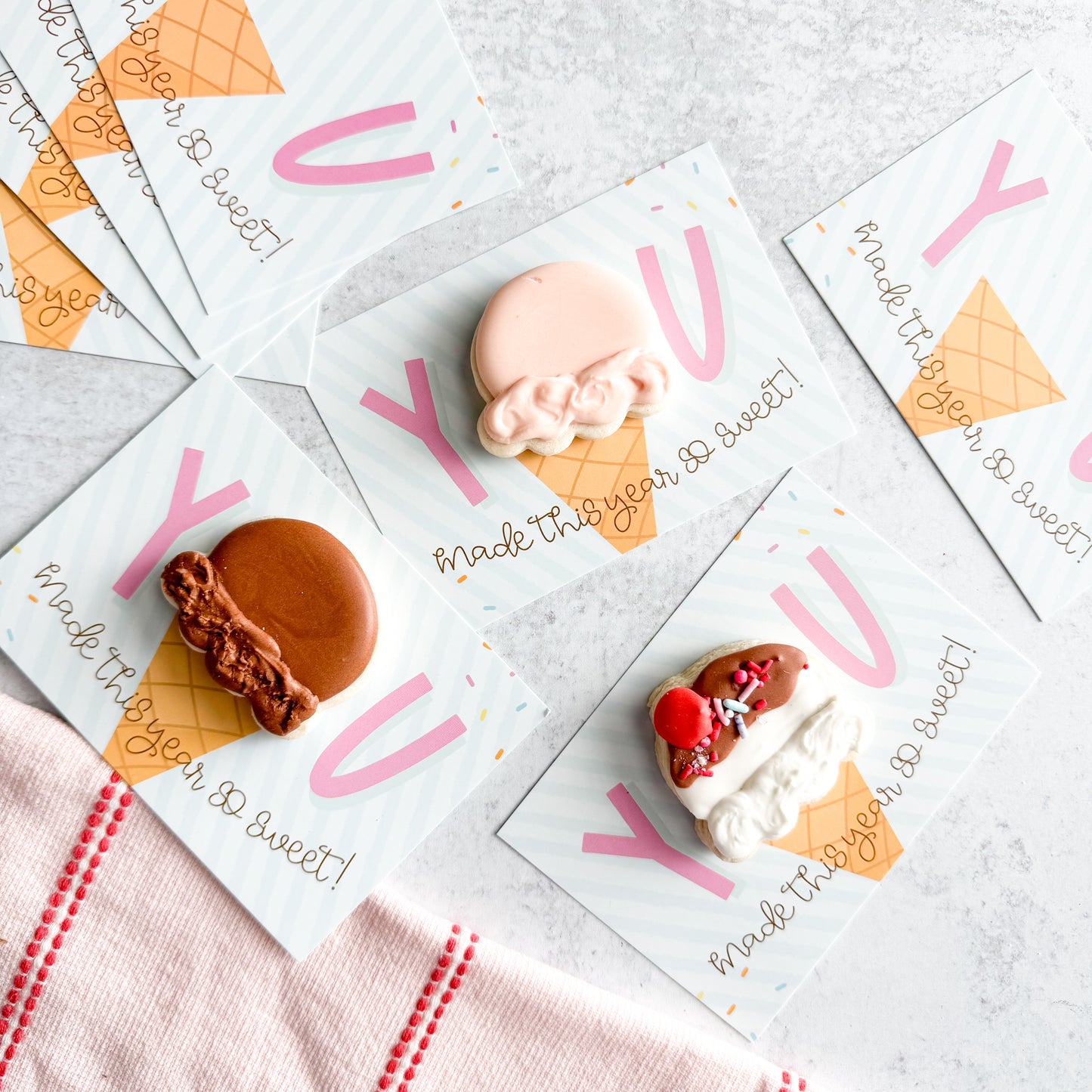 you made this year so sweet 5x3.5" cookie cards - pack of 24