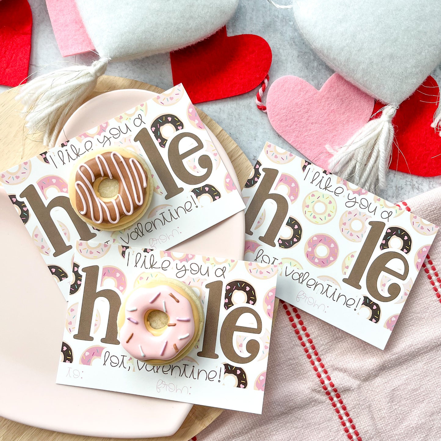 2024 donut I like you a hole lot 5x3.5" cookie cards - pack of 24