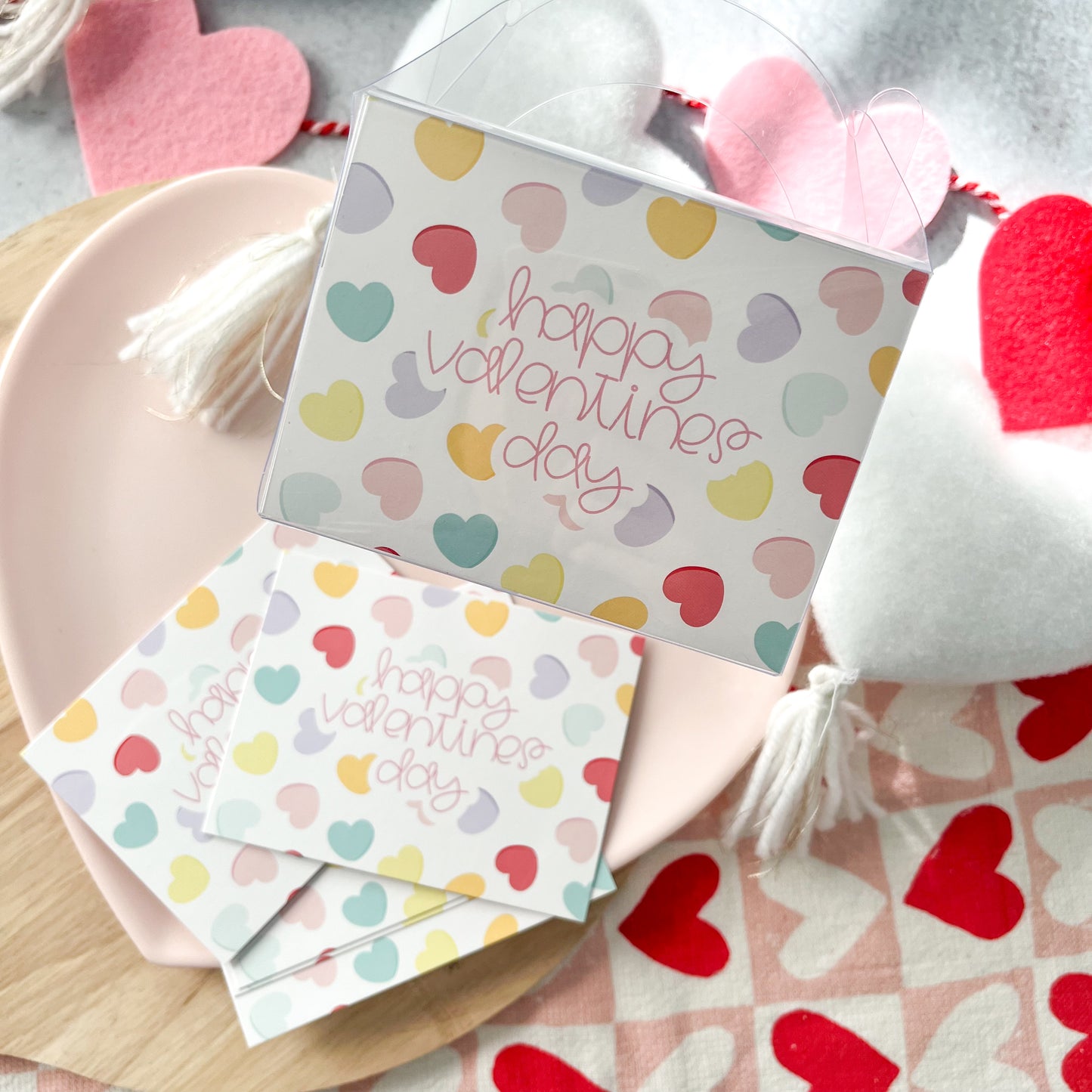 happy valentines day box fronter for gable boxes - 3"x4" - pack of 24