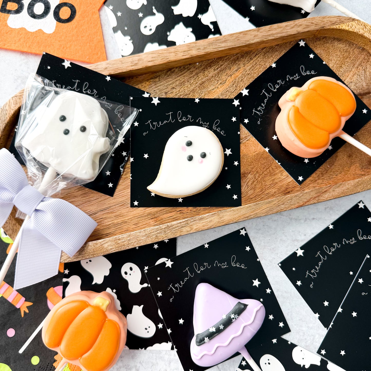 a treat for my boo 3 x 3" cookie & cake pop cards - pack of 24