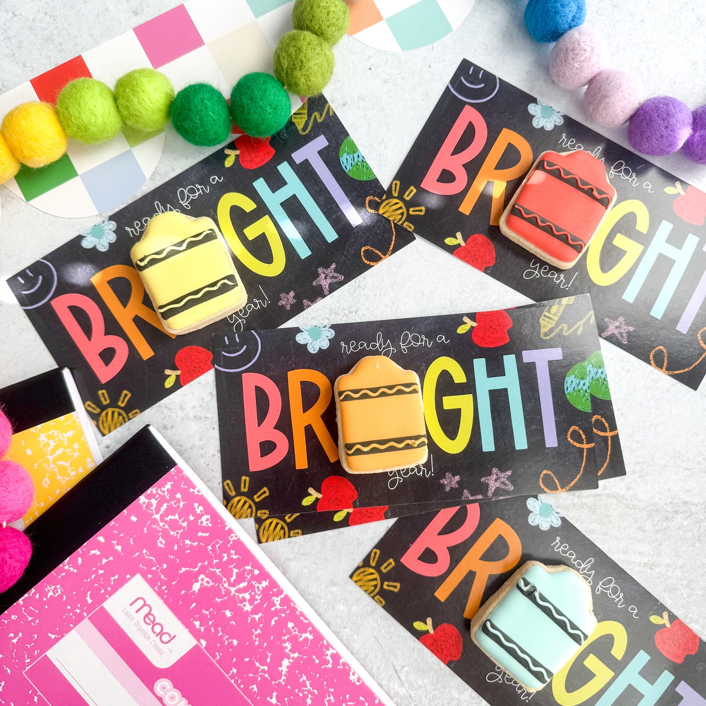 2025 ready for a bright year 3.5 x 7" cookie cards - pack of 24