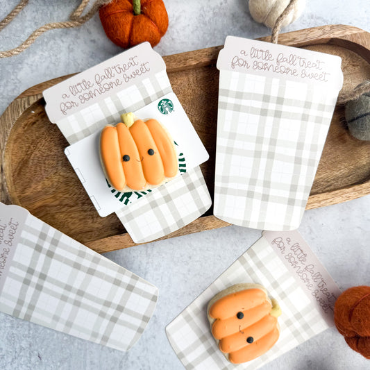 a fall treat for someone sweet die cut coffee cup 3.5 x 5"  cookie cards - pack of 24