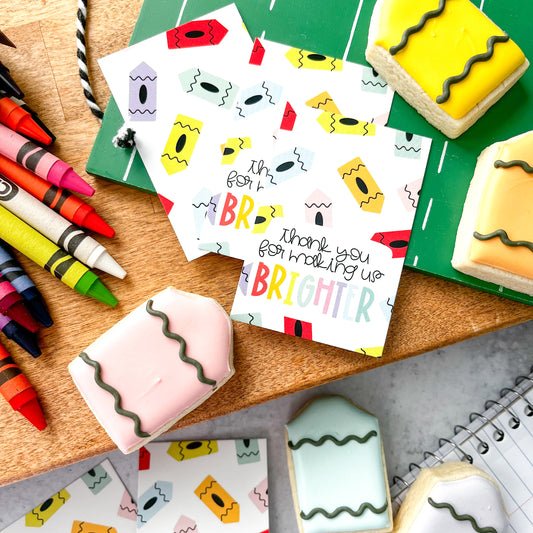 thank you for making us brighter rectangle tags - pack of 24