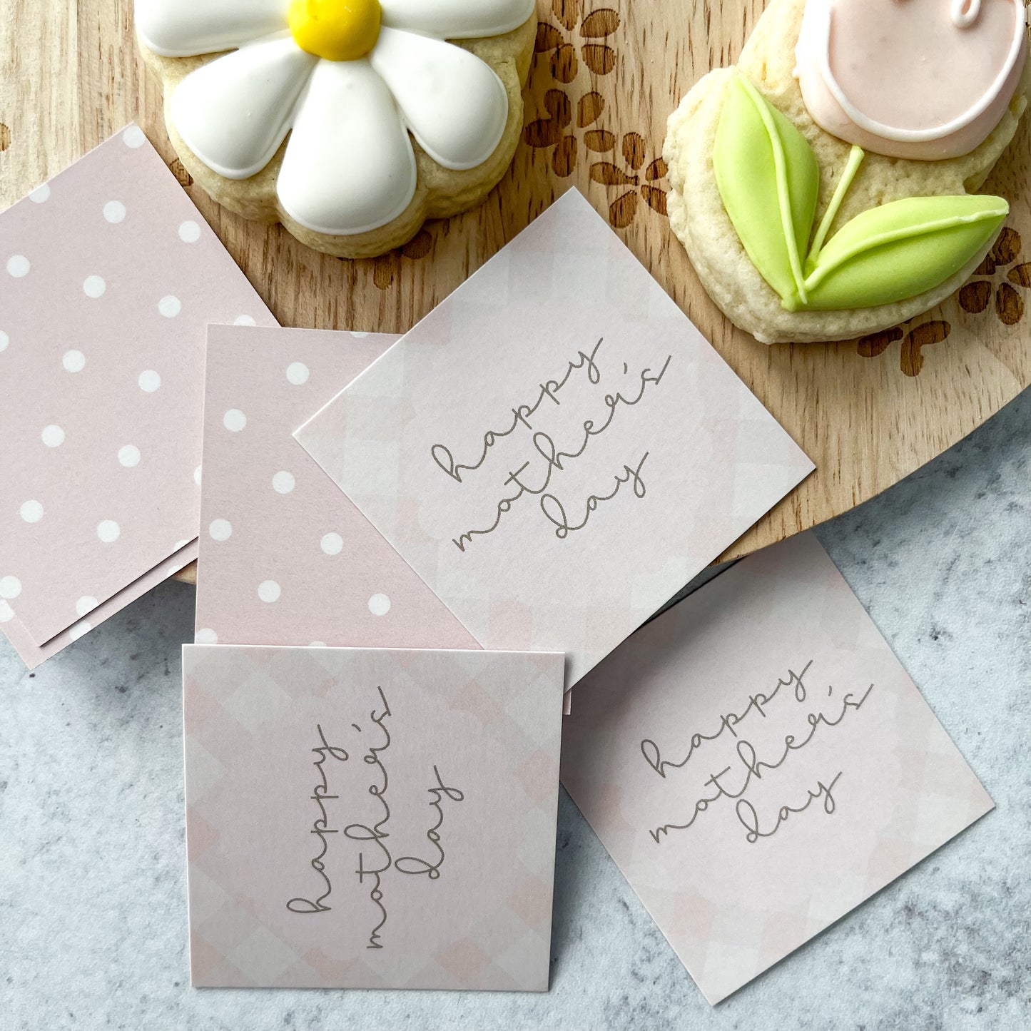 pink happy mother's day square tags - pack of 24