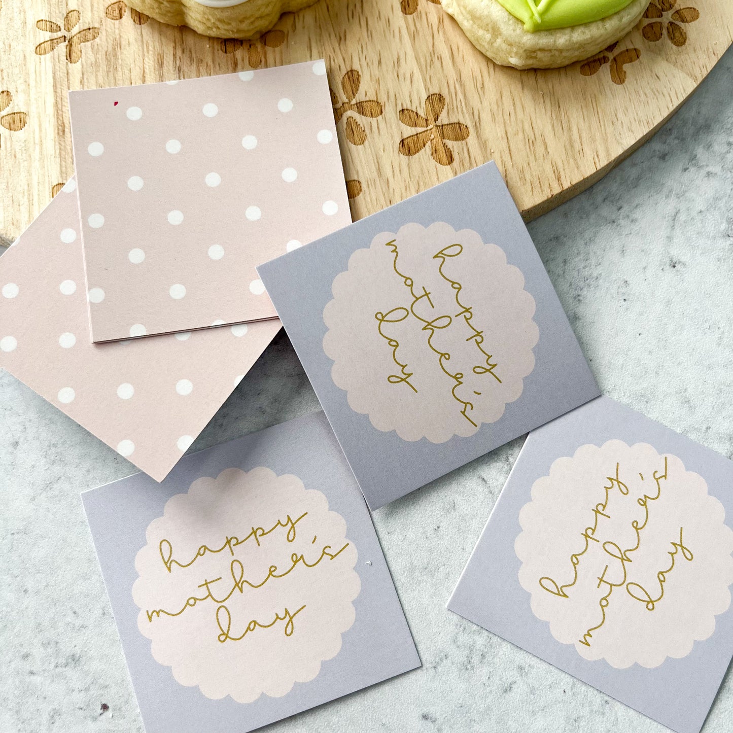 purple happy mother's day square tags - pack of 24