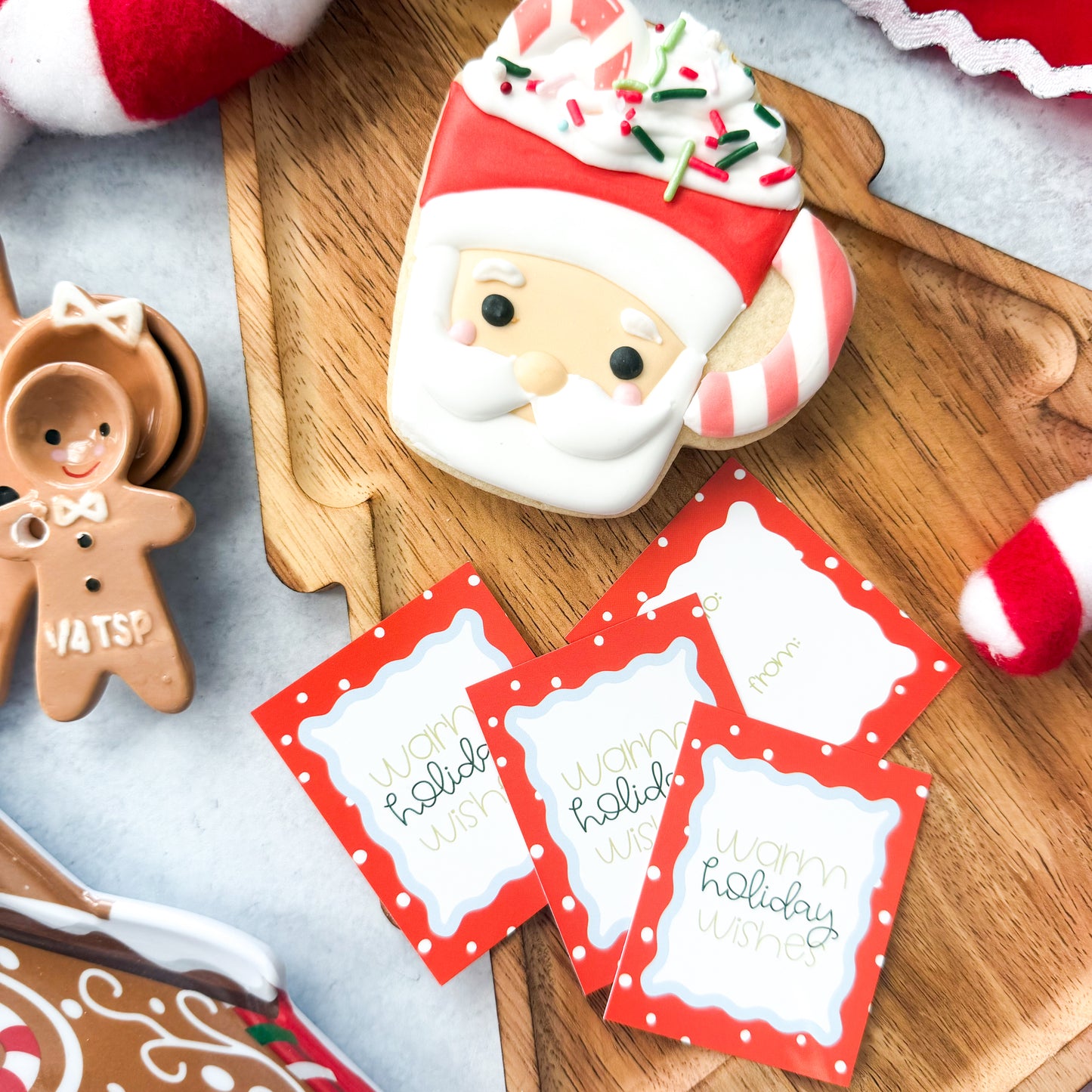 red polka dot warm holiday wishes 2.5x2" tags - pack of 24