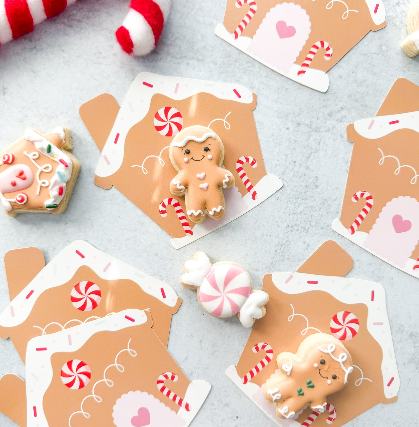 gingerbread house die cut 4.5 x 4.25" cookie cards - pack of 24