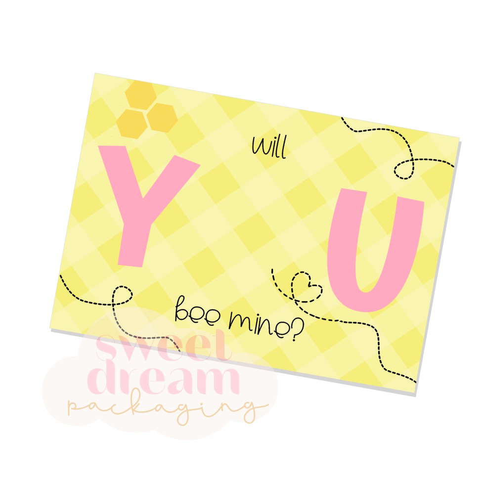 will you bee mine cookie card - digital download