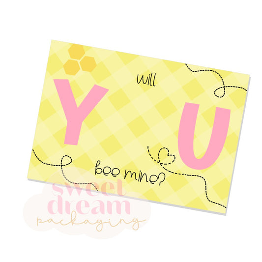 will you bee mine cookie card - digital download