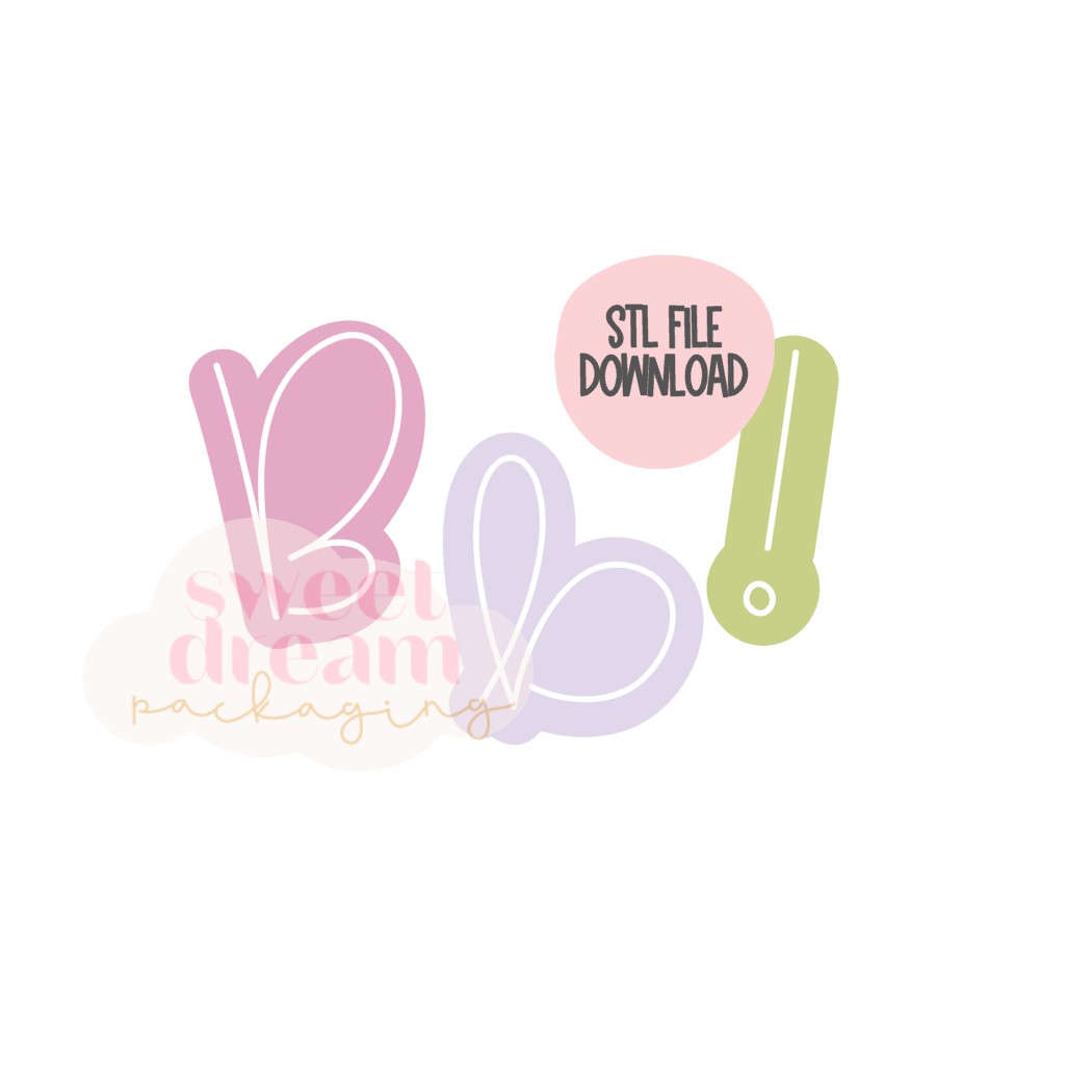 STL FILE DOWNLOAD - uppercase and lowercase b and exclamation point mini cookie cutter set