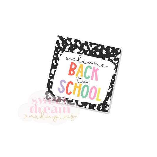 welcome back to school 2" square tag - digital download