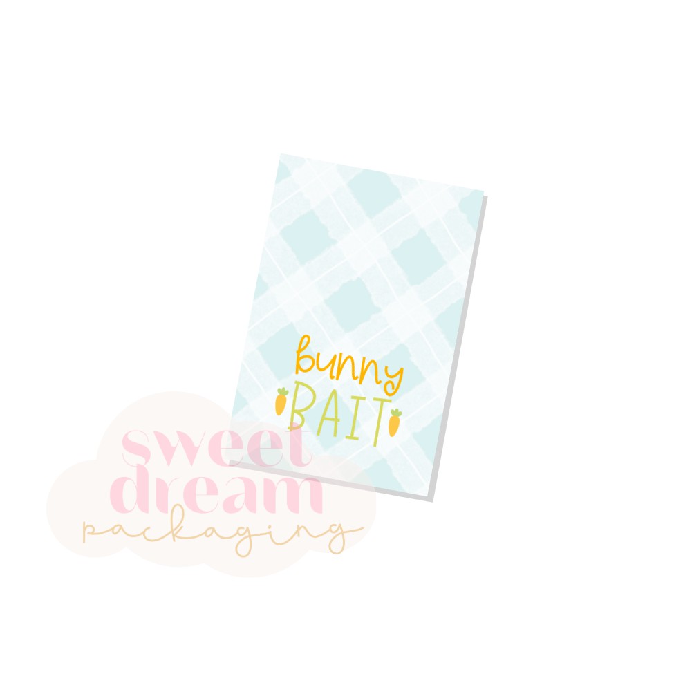 bunny bait rectangle tag - digital download