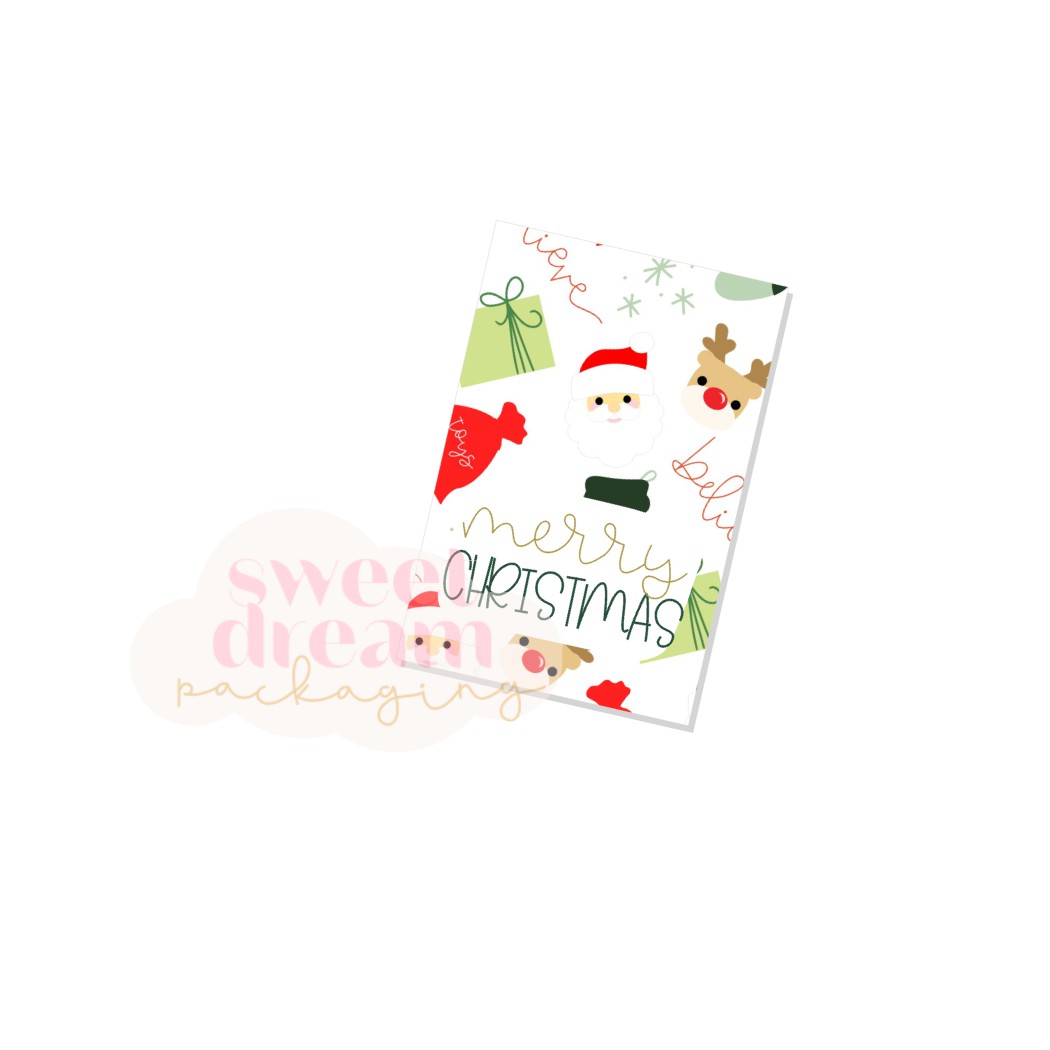 merry christmas rectangle tag - digital download