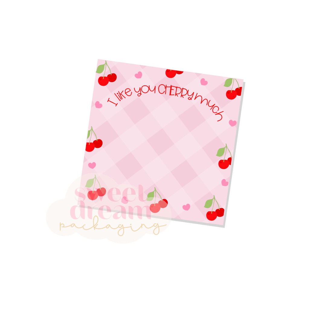 I like you cherry much 3.25" square cookie card - digital download