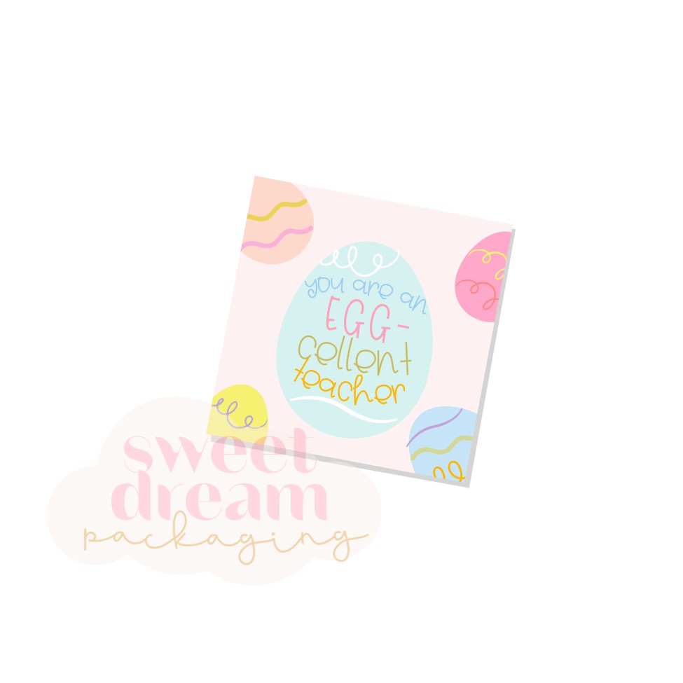 you are an eggcellent teacher 2" square tag - digital download