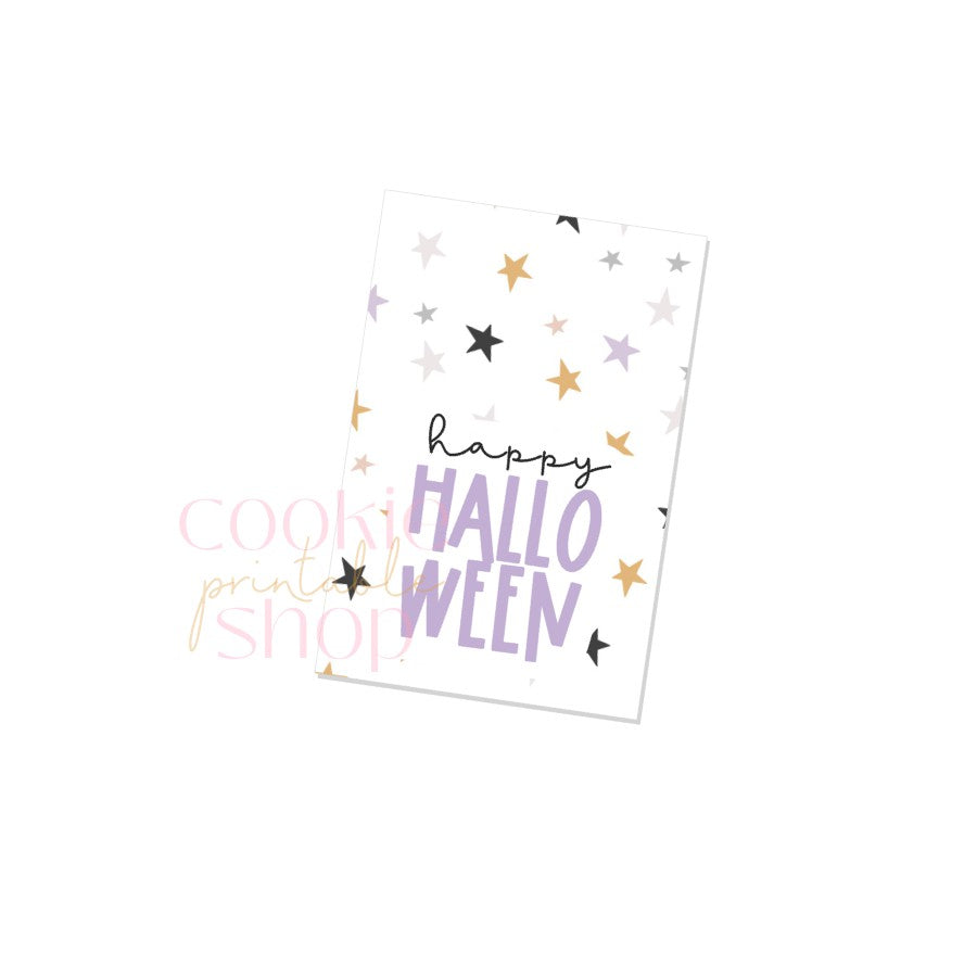 happy halloween rectangle tag - digital download