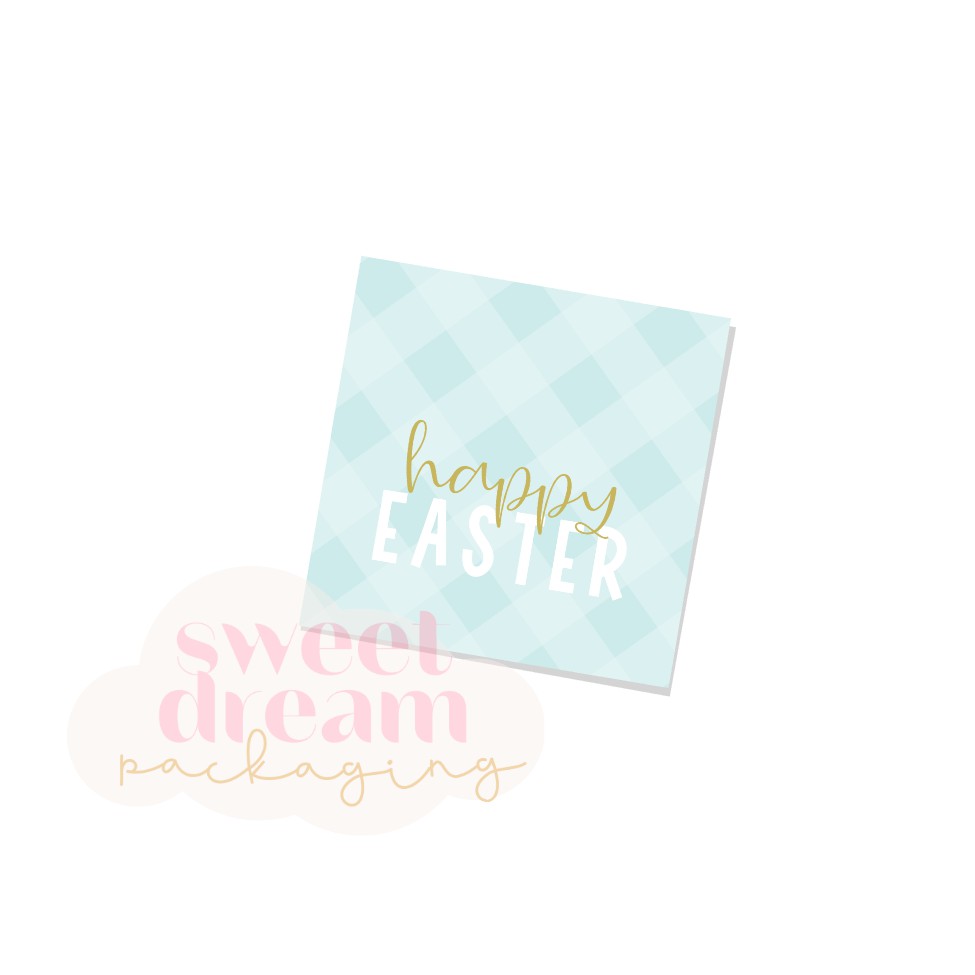 happy easter 2" square tag - digital download