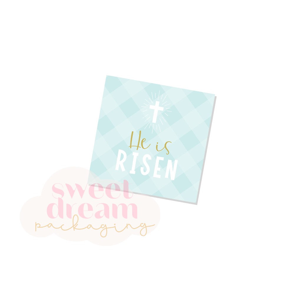 he is risen  2" square tag - digital download