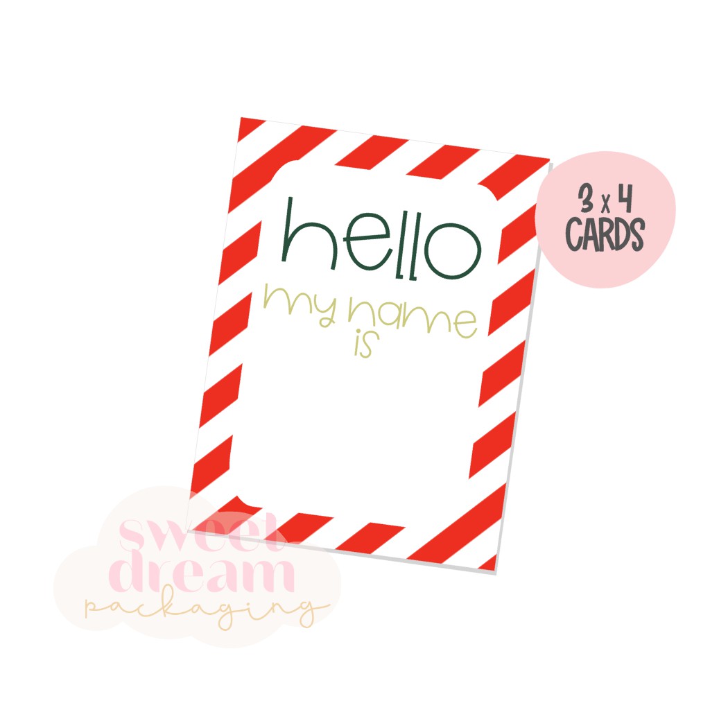 hello my name is 3" x 4" cards - digital download